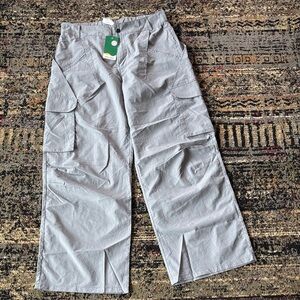 HALARA Light Gray Wide-Leg Cargo Pants